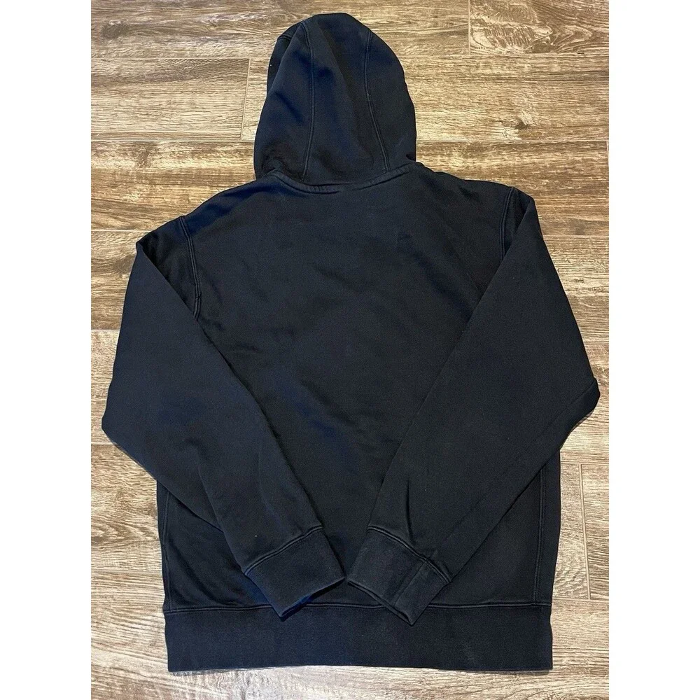 Nike Fleece Club Hoodie Mens Small Black Pullover Swoosh Logo Sweatshirt